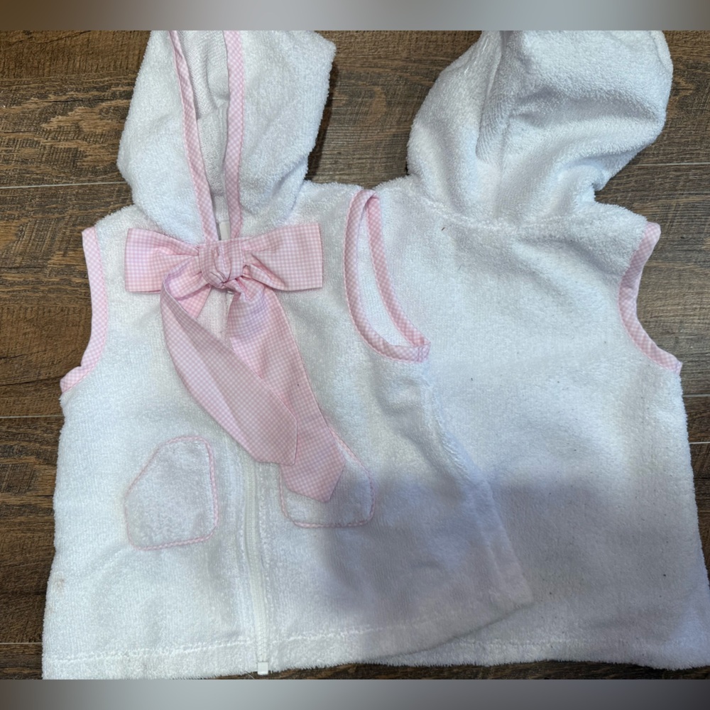 Kids White and Pink Swim Coverup
